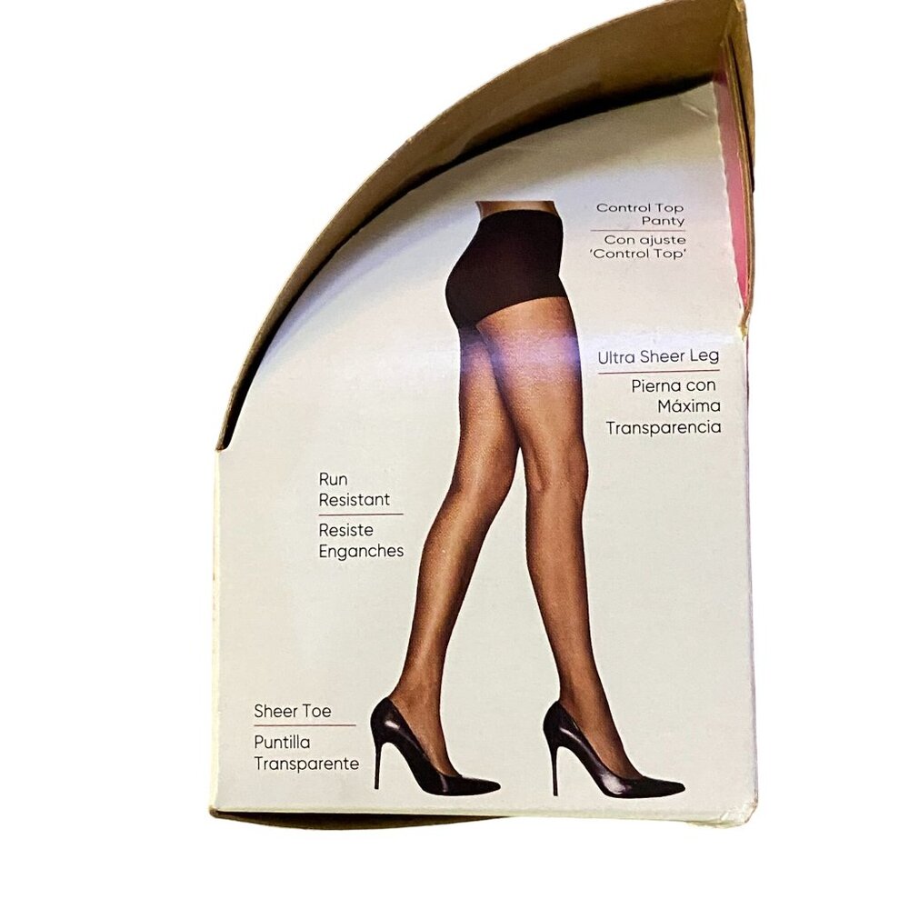 Leggs Pantyhose NEW 98066 Black Mist Womens B Control Top Sheer Toe - Picture 5 of 6